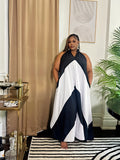 CHILL BUT CHIC DRESS-BLACK/WHITE