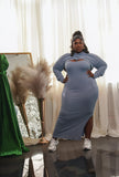 ASYMMETRICAL DRESS SET-BLUE