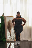 ECLIPSE ASYMMETRICAL DRESS SET-BLACK