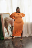 ASYMMETRICAL DRESS SET-ORANGE